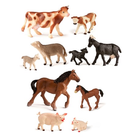 ANIMALES GRANJA BEBES 10 PIEZAS