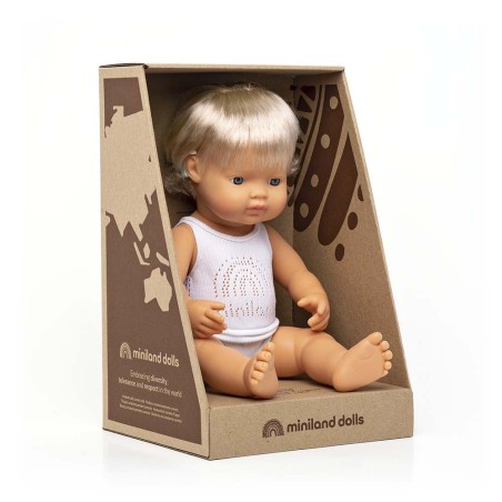 MUÑECA CAUCÁSICA CON IMPLANTE COCLEAR 38cm