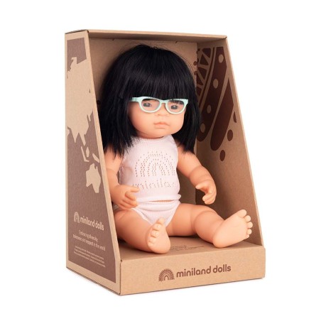 MUÑECA ASIÁTICA CON GAFAS 38cm