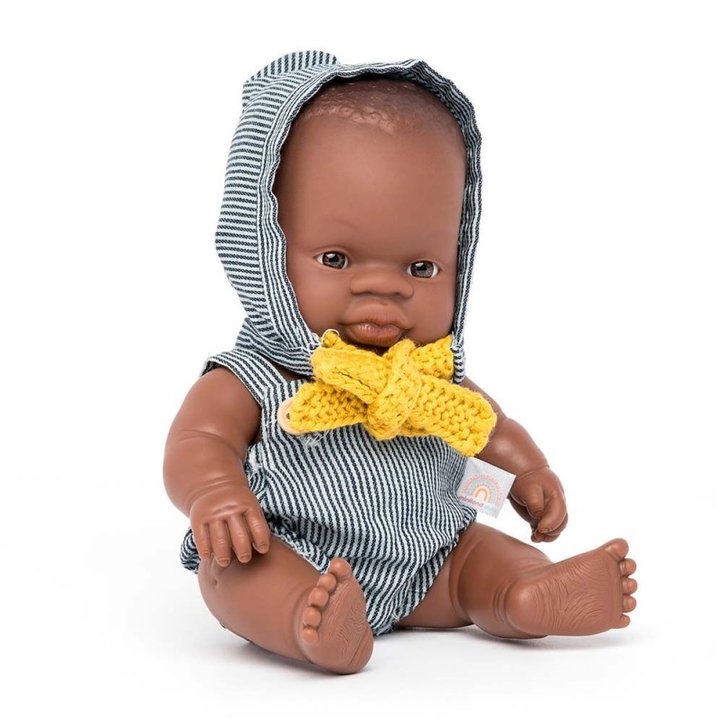 MUÑECO BEBÉ AFRICANO VESTIDO 21cm