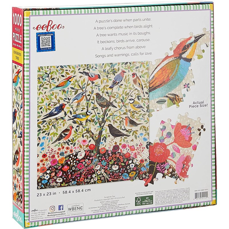 PUZLE ÁRBOL PÁJAROS CANTORES 1000 PZAS