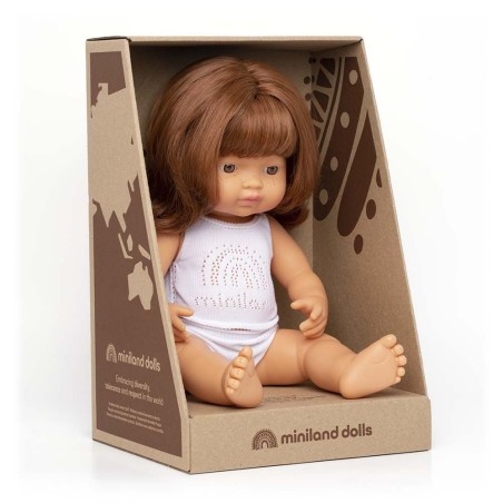 MUÑECA CAUCÁSICA PELIRROJA 38cm.