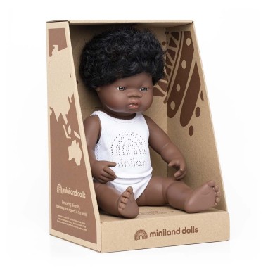 MUÑECO BEBÉ AFRICANO 38cm.