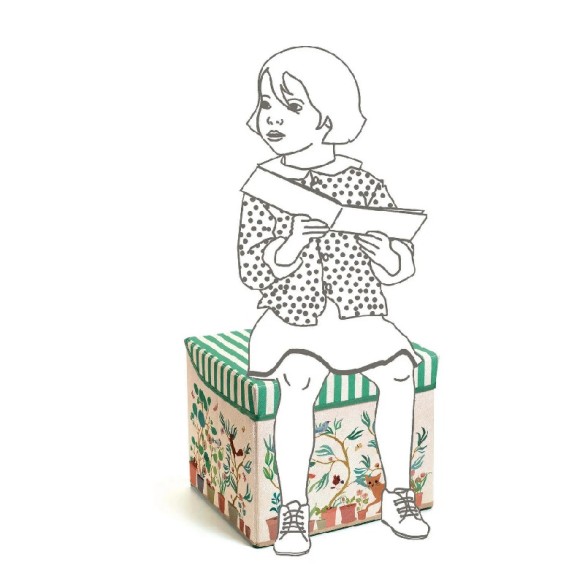 CAJA DE JUGUETES CON ASIENTO JARDIN