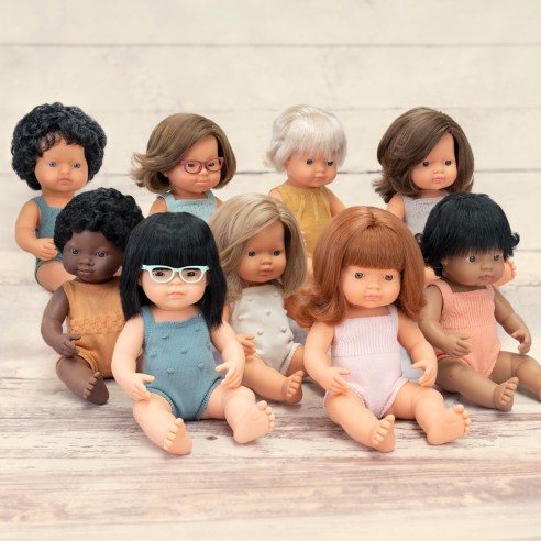 MUÑECA CAUCÁSICA PELIRROJA 38cm (pelele rosa)