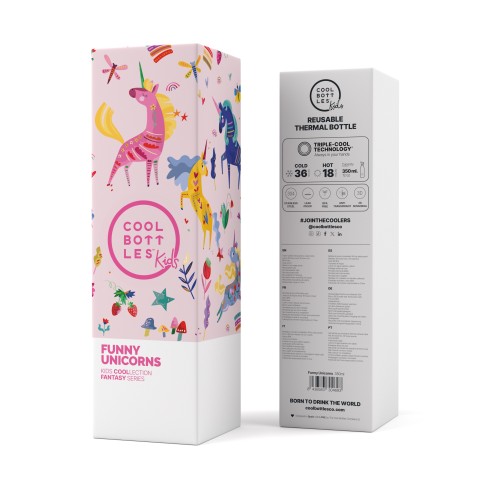 Botella NIÑOS FUNNY UNICORNS 350 ml.