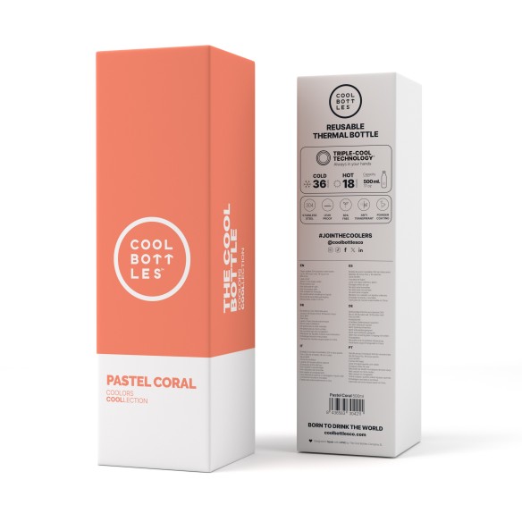 Botella CORAL PASTEL 500 ml.