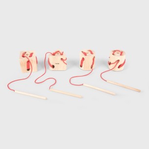 TICKIT FORMAS DE ENHEBRAR DE MADERA CON CORDONES