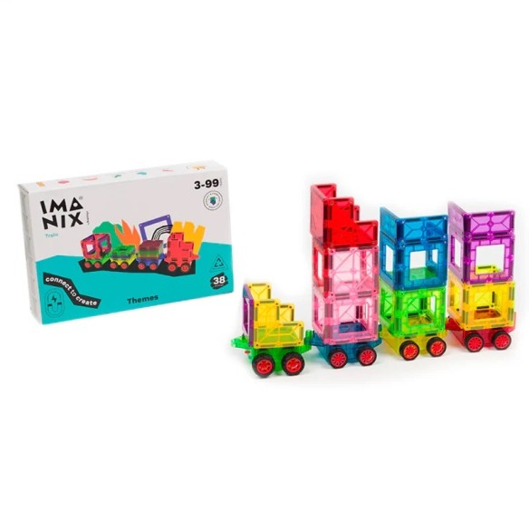 IMANIX TREN CON VAGONES 38 PIEZAS